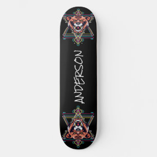 Skateboard forma sagrada del tigre enojado personalizado del