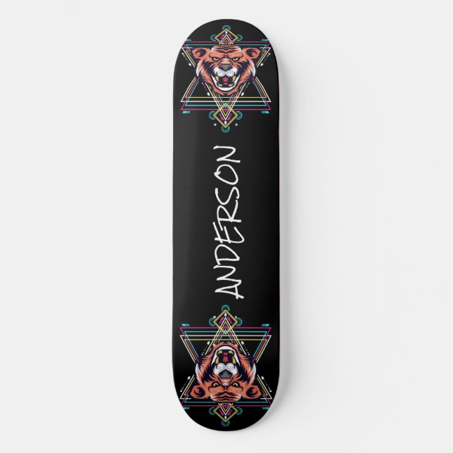Skateboard forma sagrada del tigre enojado personalizado del  (Anverso)