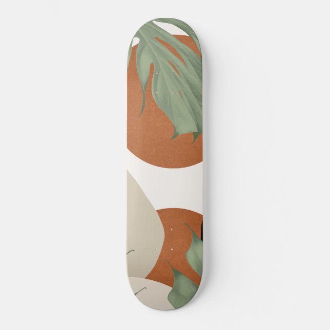 Skateboard Formas abstractas Monstera deja finas #1 #art (Anverso)