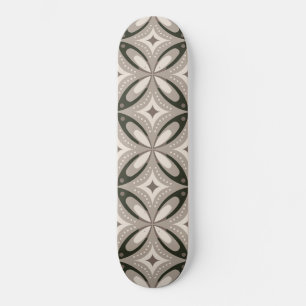 Skateboard Formas circulares retro beige y marrón