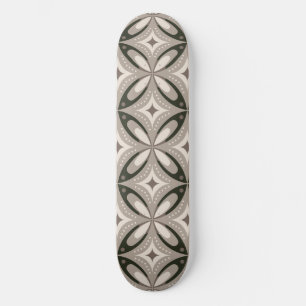Skateboard Formas circulares retro beige y marrón