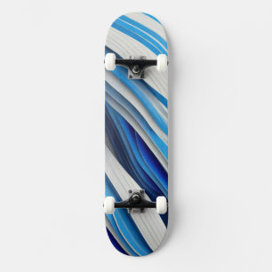 Skateboard Formas gruesas curvadas en azul y blanco
