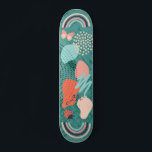Skateboard Formas modernas monograma de arco iris crudo<br><div class="desc">Formas divertidas y modernas con arcos de lluvia,  mariposa y mariposa,  hacen de un fresco puente urbano perfecto para cualquier patinador. Añada sus iniciales de monograma para marcar su punto. Perfecto para los amantes de las veredas y de las tuberías.</div>