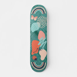 Skateboard Formas modernas monograma de arco iris crudo