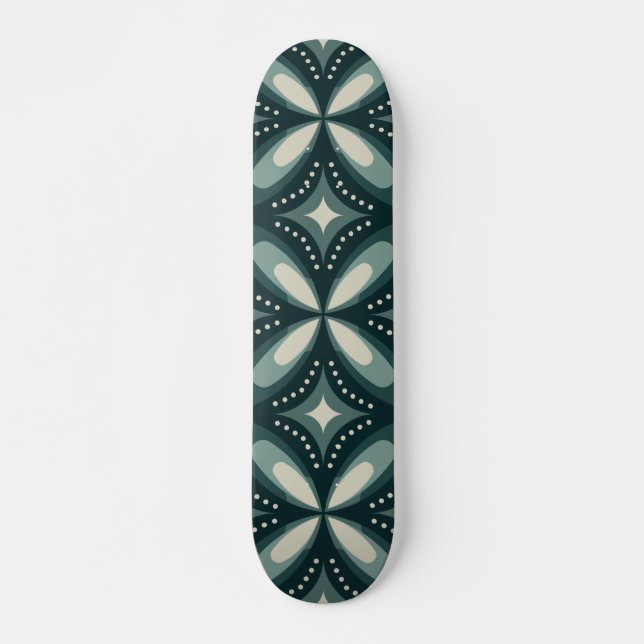Skateboard formas verdes retro (Anverso )