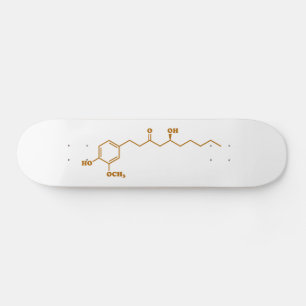 Skateboard Fórmula química de la Molécula Ginger Gingerol