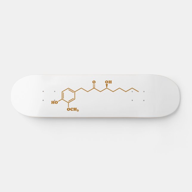 Skateboard Fórmula química de la Molécula Ginger Gingerol (Horz)