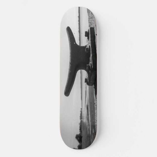 Skateboard foto tema marino, blanco y negro (Anverso)
