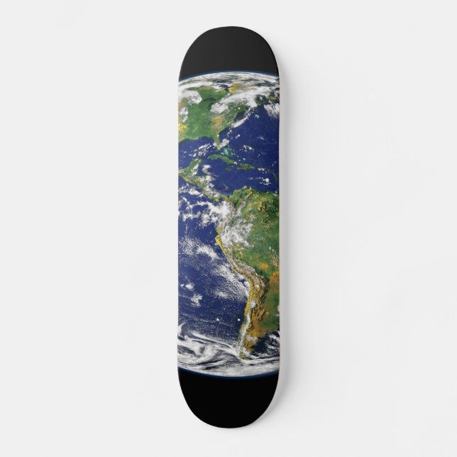 SKATEBOARD FOTOGRAFÍA DE PLANET EARTH SPACE BLUS GREENS BLACK (Anverso)