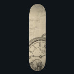 Skateboard Fountain Pens and Watchface con notas<br><div class="desc">¡Parece que alguien estaba tomando muchas notas! Esta pintura contemporánea de estilográficas y un mirador ilustran la pérdida de tiempo de las diversas actividades mundanas,  pero importantes,  de nuestras vidas. ¡Recibe tu copia hoy!</div>