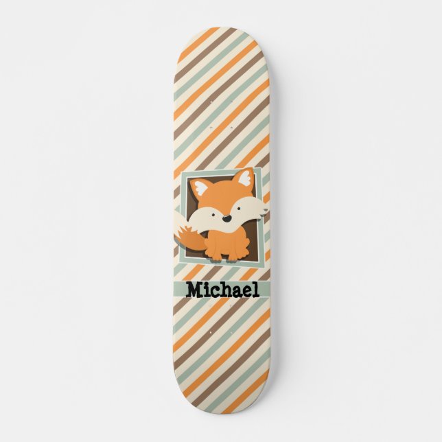 Skateboard Fox de Woodland; Green de Sage, Naranja, Stripes M (Anverso )
