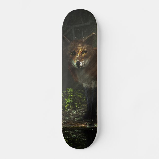 Skateboard Fox en el bosque profundo (Anverso)