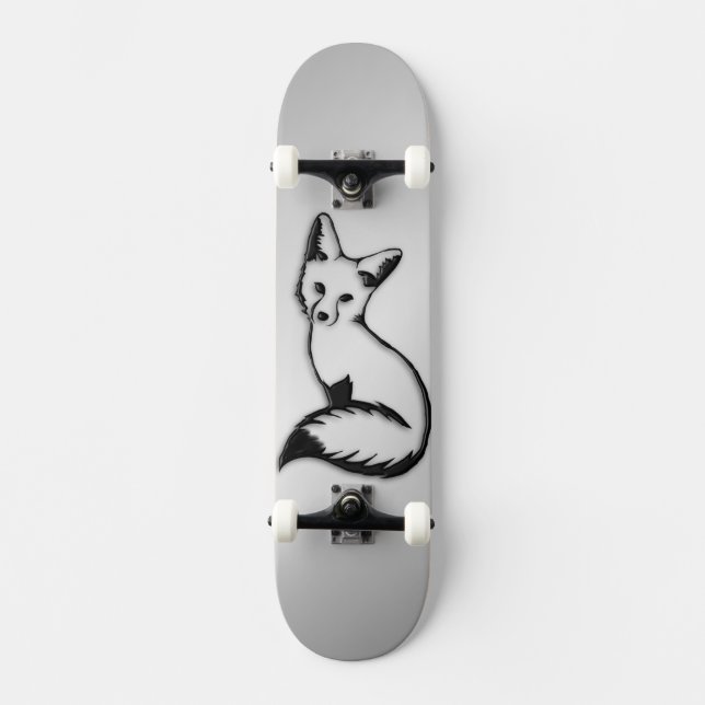 Skateboard Fox plateado (Anverso)