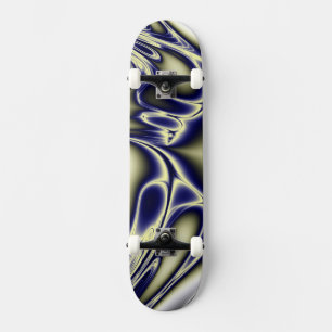 Skateboard Fractal azul en flor