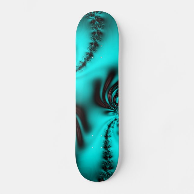 Skateboard Fractal azul turquesa (Anverso)
