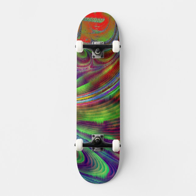Skateboard Fractal Blue-Green (Anverso)