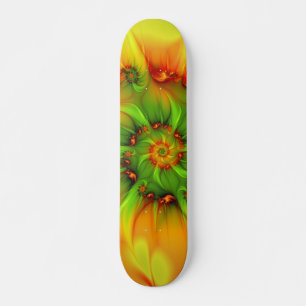 Skateboard Fractal de color verde verano caliente Naranja abs