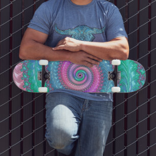 Skateboard Fractal de espiral pastel