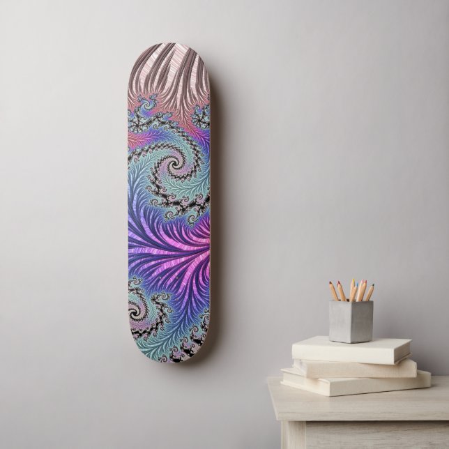 Skateboard Fractal en espiral funky (Arte de la pared)