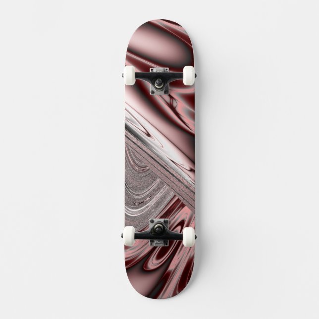 Skateboard Fractal Rojo Florido (Anverso)