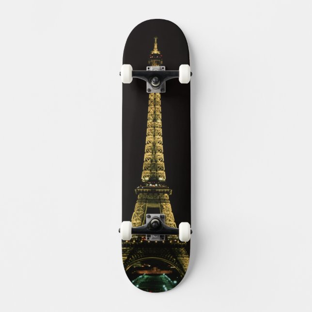 Skateboard Francia, París. Torre Eiffel de noche con (Anverso)