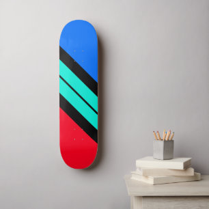 Skateboard Franja diagonal de carreras azul rojo brillante ne