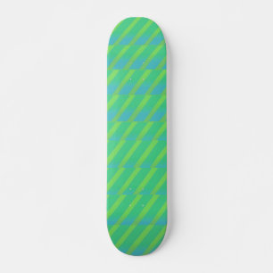 Skateboard franjas verde neón y azul