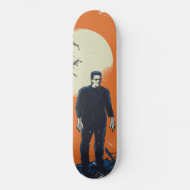 Skateboard Frankenstein bajo la luna - naranja