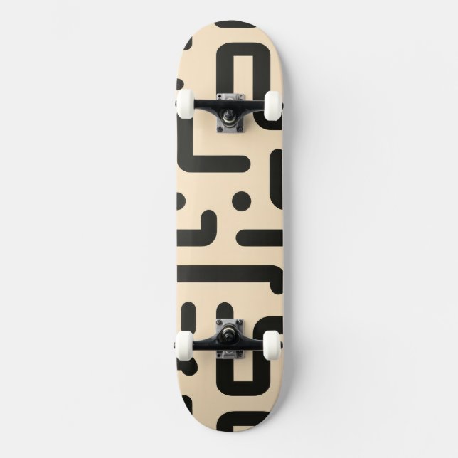 Skateboard Frases de letras sobre fondo beige pálido (Anverso)
