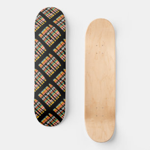 Skateboard Frases de palabras retro coloridas