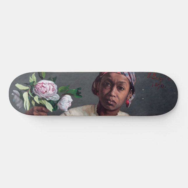 Skateboard Frederic Bazille - Mujer joven con peonías (Horz)