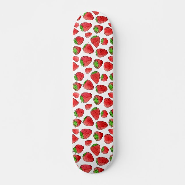 Skateboard Fresa de la acuarela (Anverso )