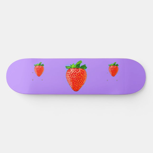 Skateboard Fresa jugosa en el estilo de arte pop (Horz)