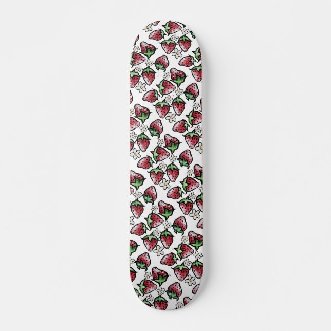 Skateboard Fresas patrón de fresa para siempre (Anverso )