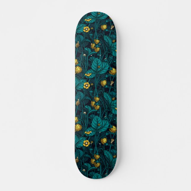 Skateboard Fresas silvestres, amarillas y azules (Anverso )