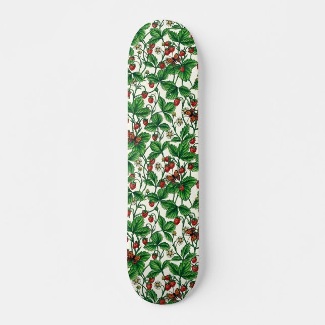 Skateboard Fresas silvestres en blanco roto (Anverso )