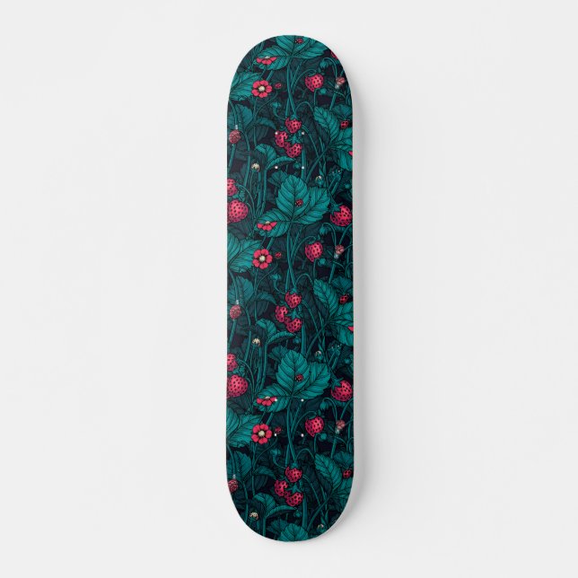 Skateboard Fresas silvestres, rojas y azules (Anverso )