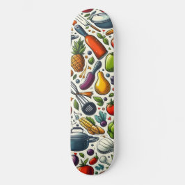 Skateboard Fruits and vegetables in the kitchen.