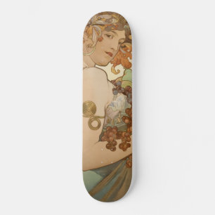 Skateboard Fruta (Art Nouveau) (retrato femenino) (frutas)