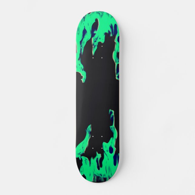 Skateboard Fuego verde - Grünes Feuer - Flama de llama de lla (Anverso)