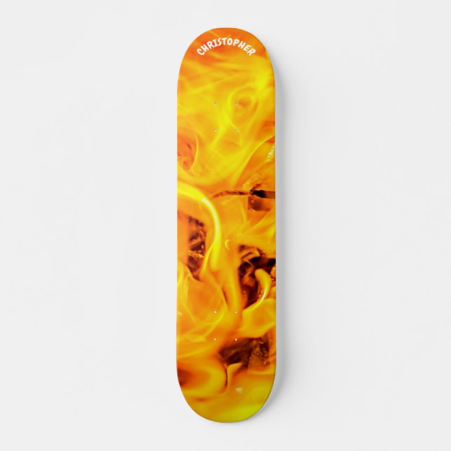 Skateboard Fuego Y Flores (Anverso )