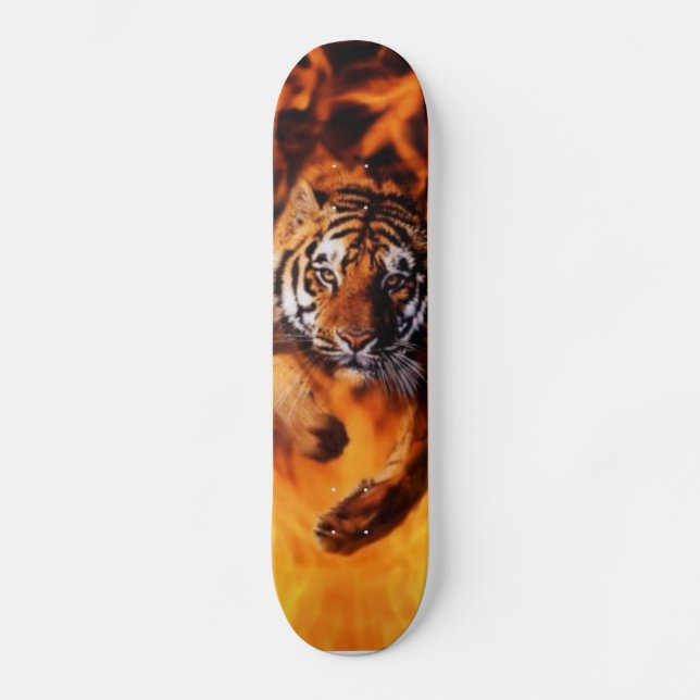 Skateboard Fuego y tigre (Anverso)