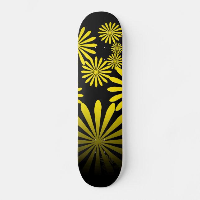 Skateboard Fuegos artificiales amarillos (Anverso)