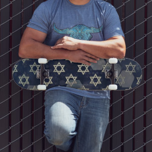 Skateboard Fuerte vibra de Hanukkah de SlipperyJoe's estrella