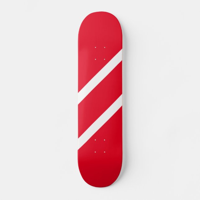 Skateboard Fun Bold Brillante Red Sleek Rayas de Carreras Bla (Anverso)