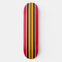 Skateboard Fun brillante amarillo dorado rojo rayas de Carrer