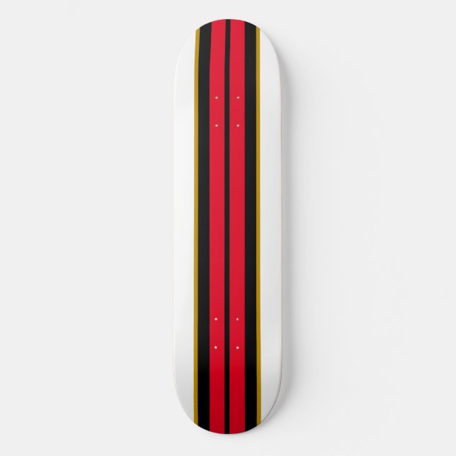 Skateboard Fun colorido brillante rojo negro franjas de Carre (Anverso)