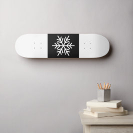Skateboard Fun moderno Black White Stripes Nordic Snowflake