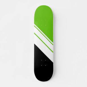 Skateboard Fun Sporty Black Lime Green Carreras Blancas