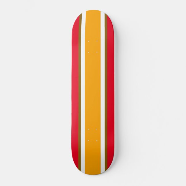 Skateboard Fun Sporty Brillante Rojo Negrita Amarillo Carrera (Anverso)